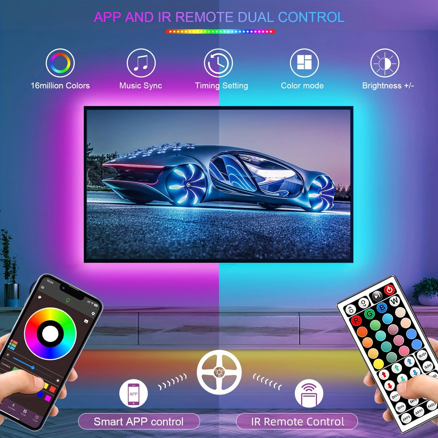 RGB LED Strip Lights with App Control 5m 10m 20m 30m